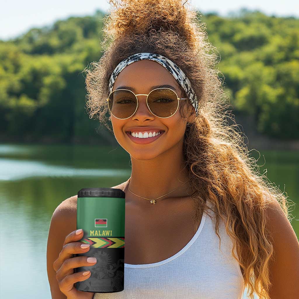 Custom Cricket Africa Malawi 4 in 1 Can Cooler Tumbler Malawi Chevron Pattern - African Pride