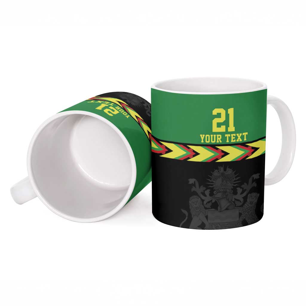 Custom Cricket Africa Malawi Ceramic Mug Malawi Chevron Pattern