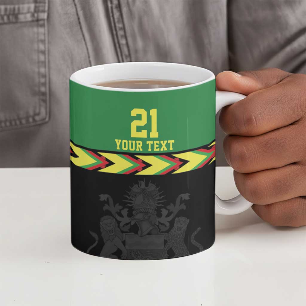 Custom Cricket Africa Malawi Ceramic Mug Malawi Chevron Pattern