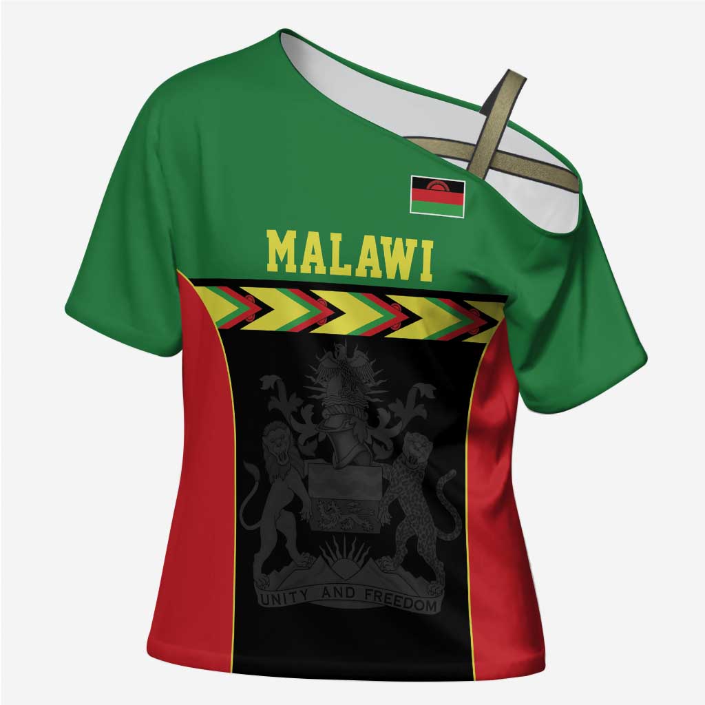 Custom Cricket Africa Malawi Cross Shoulder Shirt Malawi Chevron Pattern