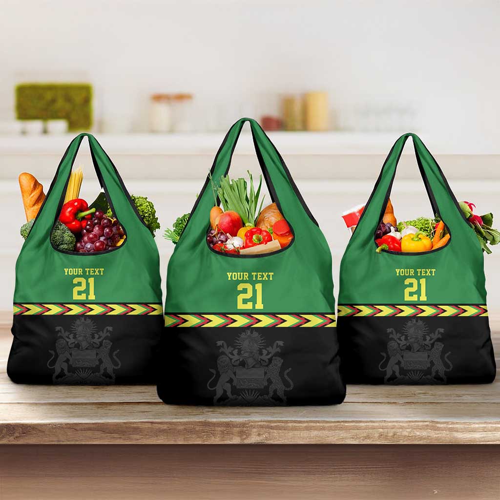 Custom Cricket Africa Malawi Grocery Bag Malawi Chevron Pattern - African Pride