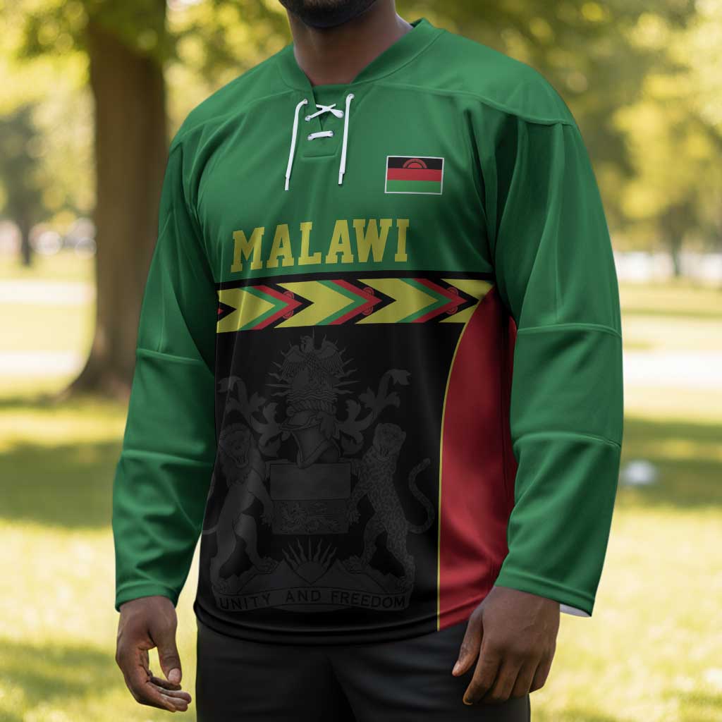 Custom Cricket Africa Malawi Hockey Jersey Malawi Chevron Pattern