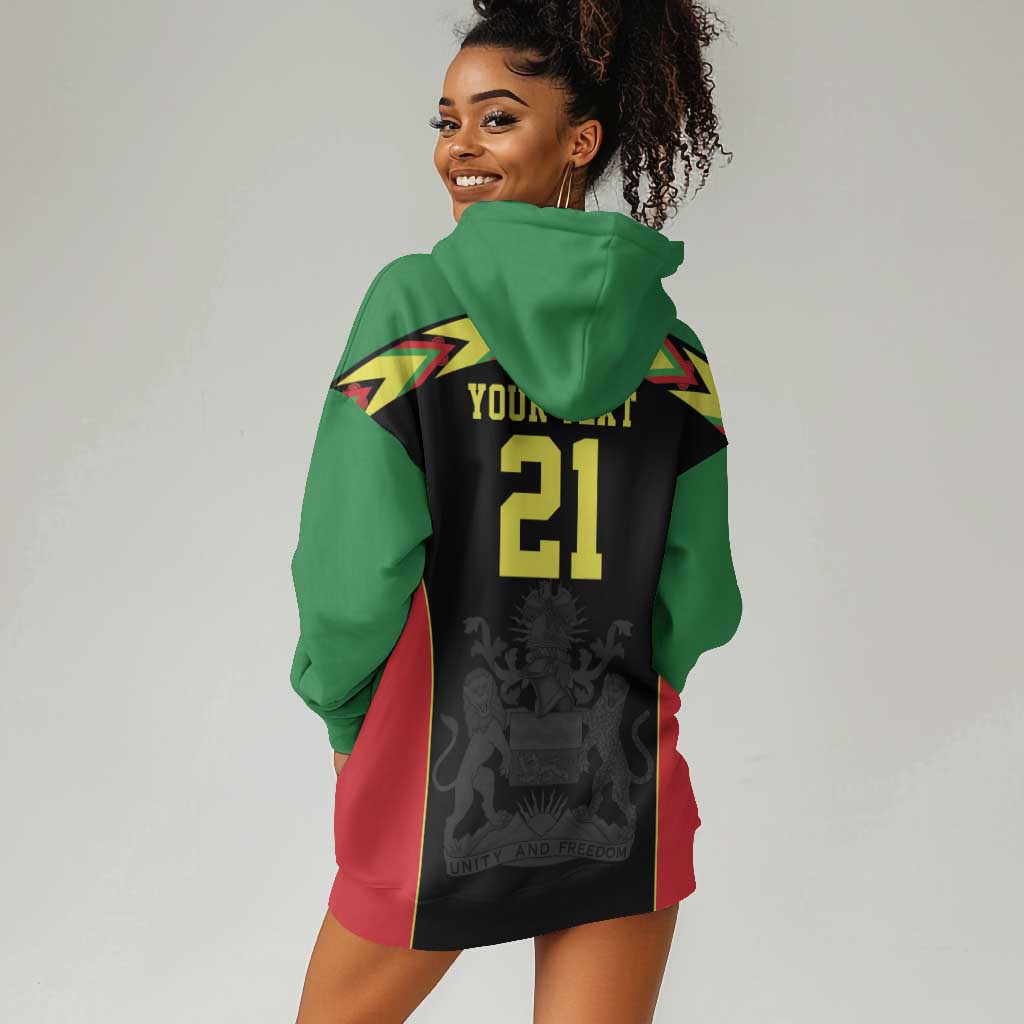 Custom Cricket Africa Malawi Hoodie Dress Malawi Chevron Pattern - African Pride
