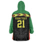 Custom Cricket Africa Malawi Kid Wearable Blanket Hoodie Malawi Chevron Pattern - African Pride