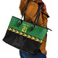 Custom Cricket Africa Malawi Leather Tote Bag Malawi Chevron Pattern - African Pride