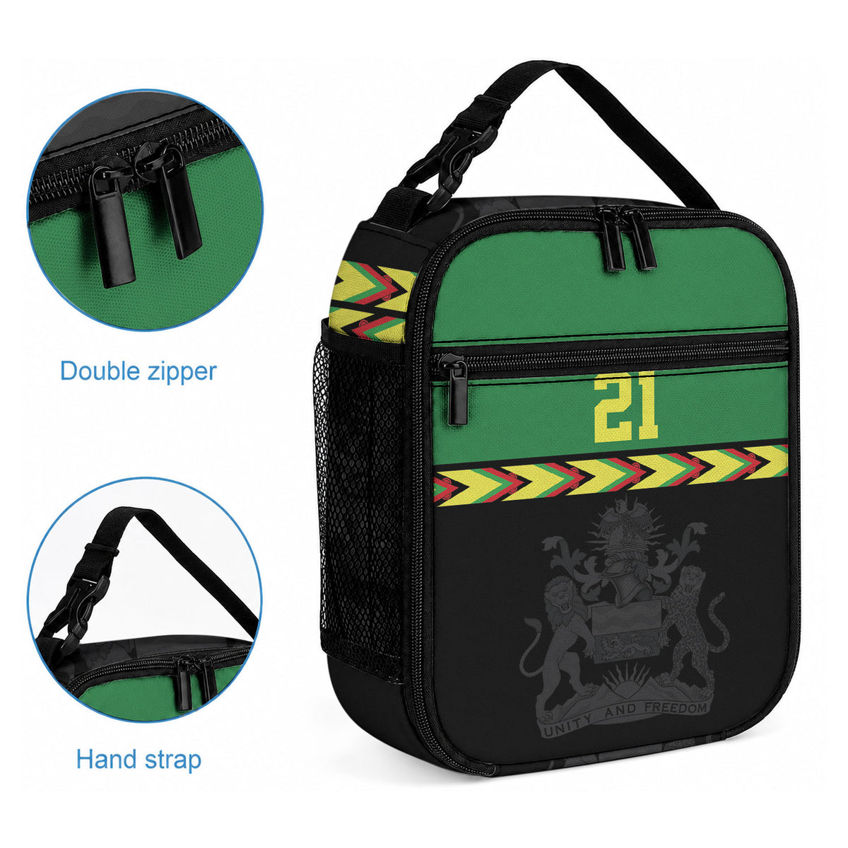 Custom Cricket Africa Malawi Lunch Bag Malawi Chevron Pattern