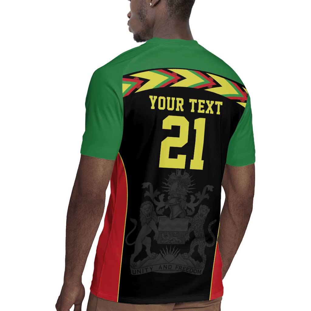 Custom Cricket Africa Malawi Rugby Jersey Malawi Chevron Pattern - African Pride