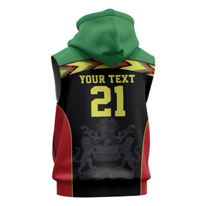 Custom Cricket Africa Malawi Sleeveless Hoodie Malawi Chevron Pattern - African Pride