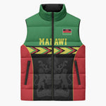 Custom Cricket Africa Malawi Sleeveless Puffer Jacket Malawi Chevron Pattern