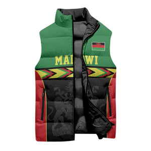 Custom Cricket Africa Malawi Sleeveless Puffer Jacket Malawi Chevron Pattern