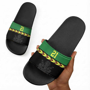 Custom Cricket Africa Malawi Slide Sandals Malawi Chevron Pattern