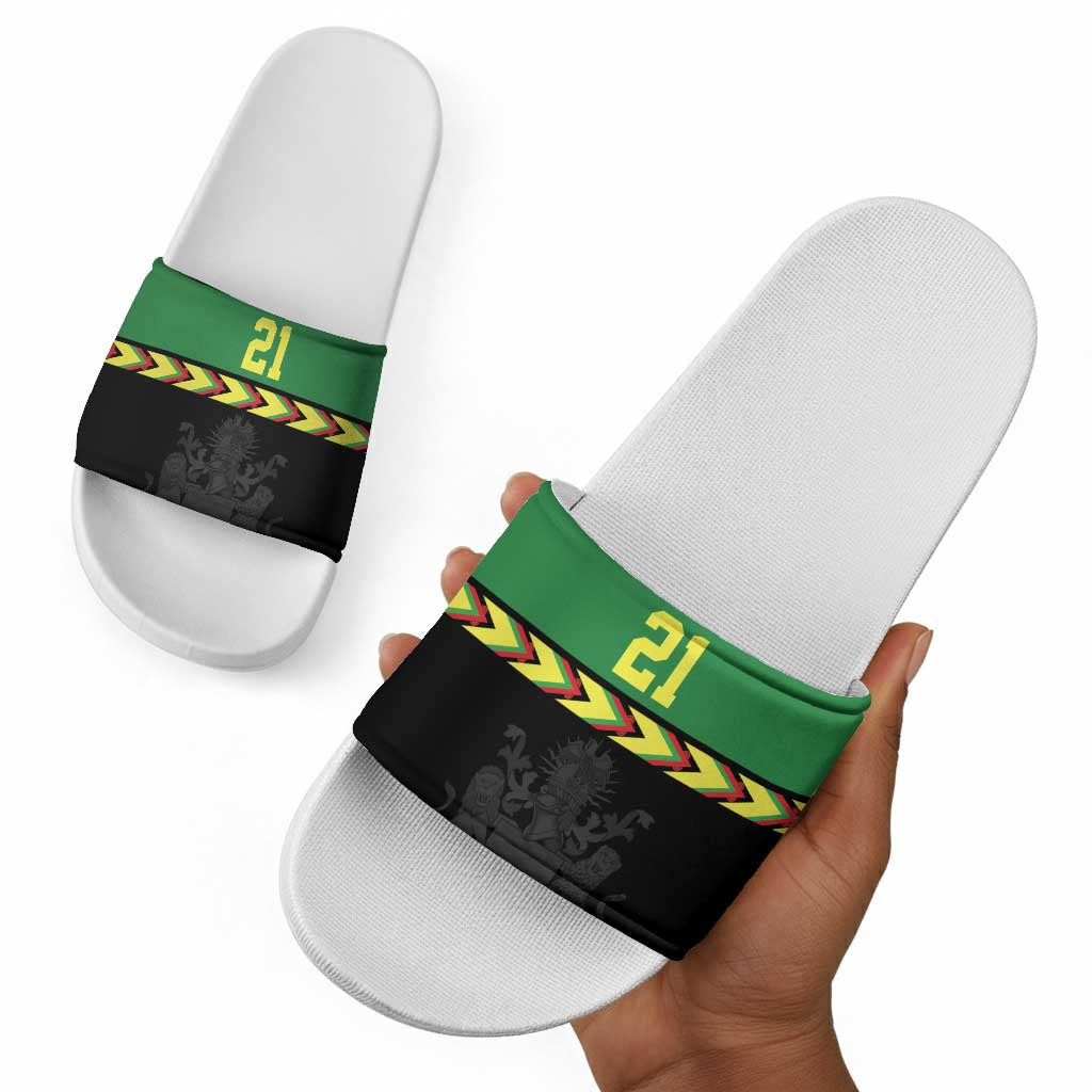 Custom Cricket Africa Malawi Slide Sandals Malawi Chevron Pattern