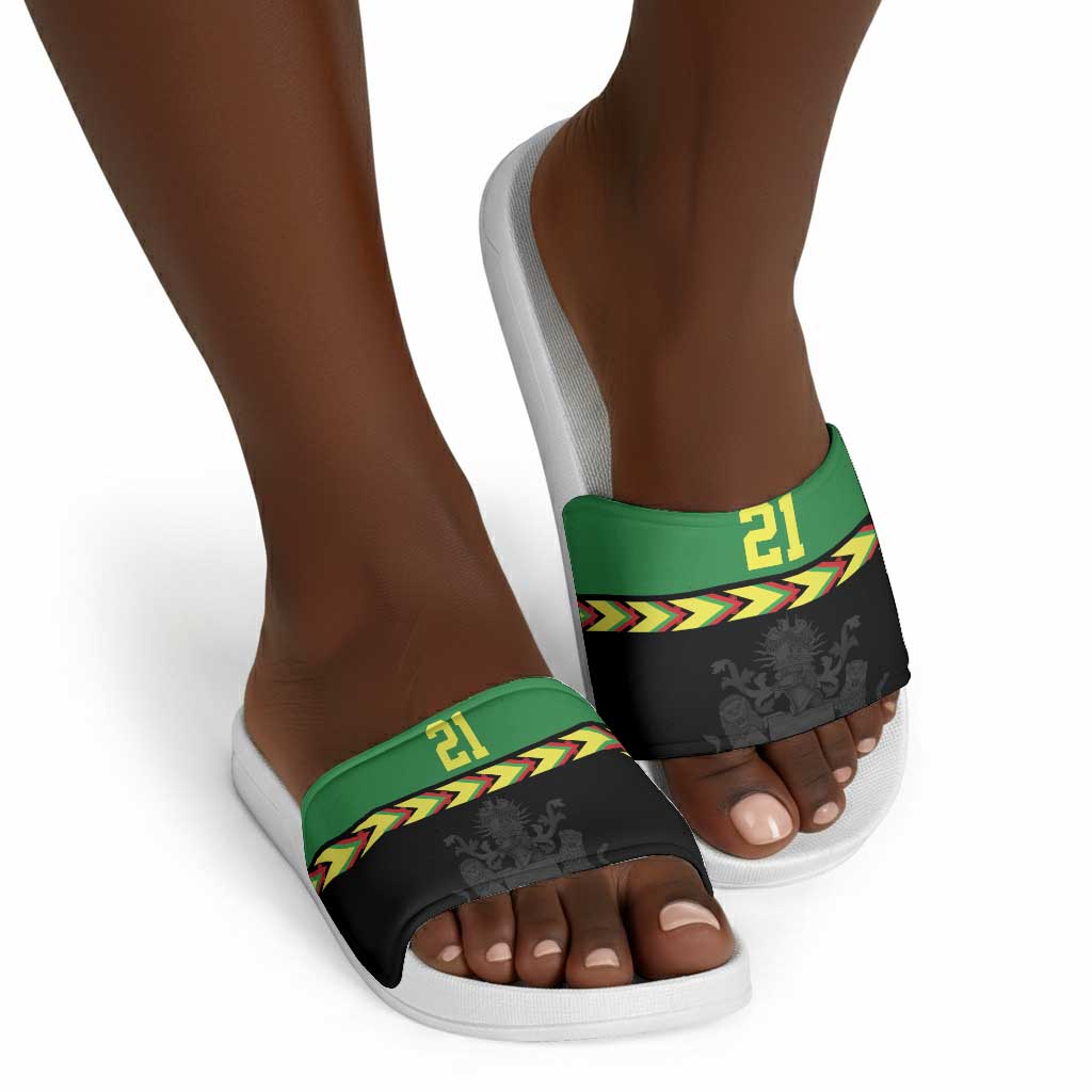Custom Cricket Africa Malawi Slide Sandals Malawi Chevron Pattern
