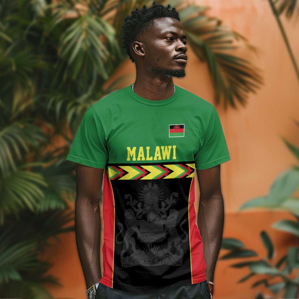 Custom Cricket Africa Malawi T shirt Malawi Chevron Pattern - African Pride