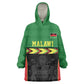 Custom Cricket Africa Malawi Wearable Blanket Hoodie Malawi Chevron Pattern - African Pride