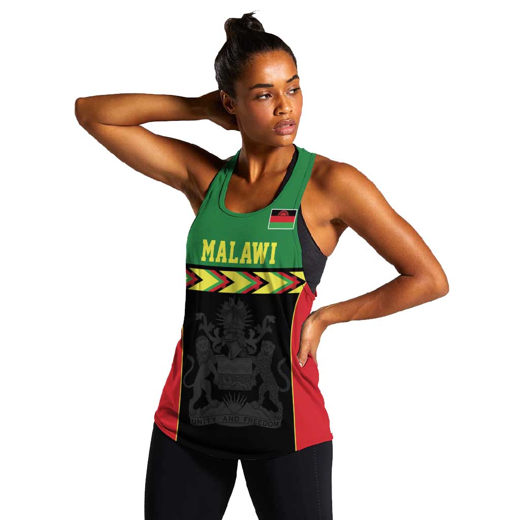 Custom Cricket Africa Malawi Women Racerback Tank Malawi Chevron Pattern - African Pride