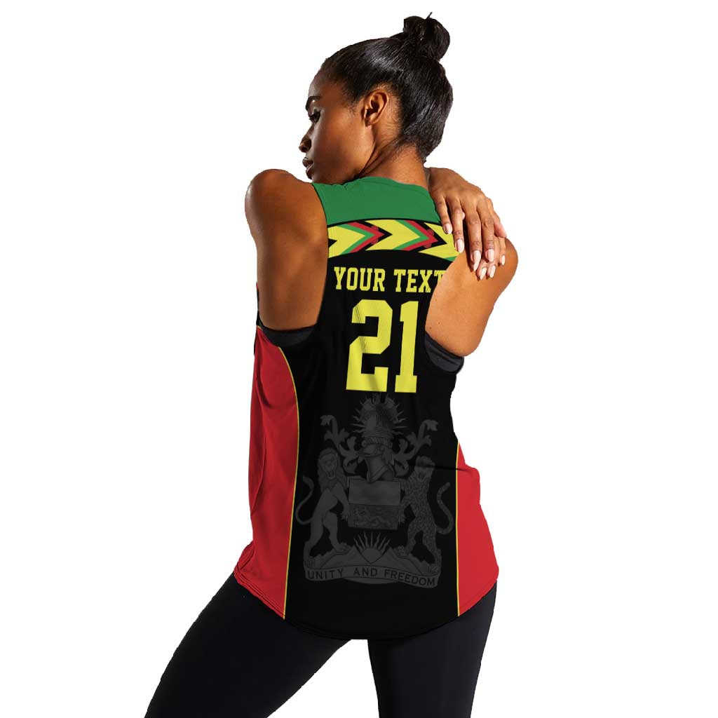 Custom Cricket Africa Malawi Women Racerback Tank Malawi Chevron Pattern - African Pride