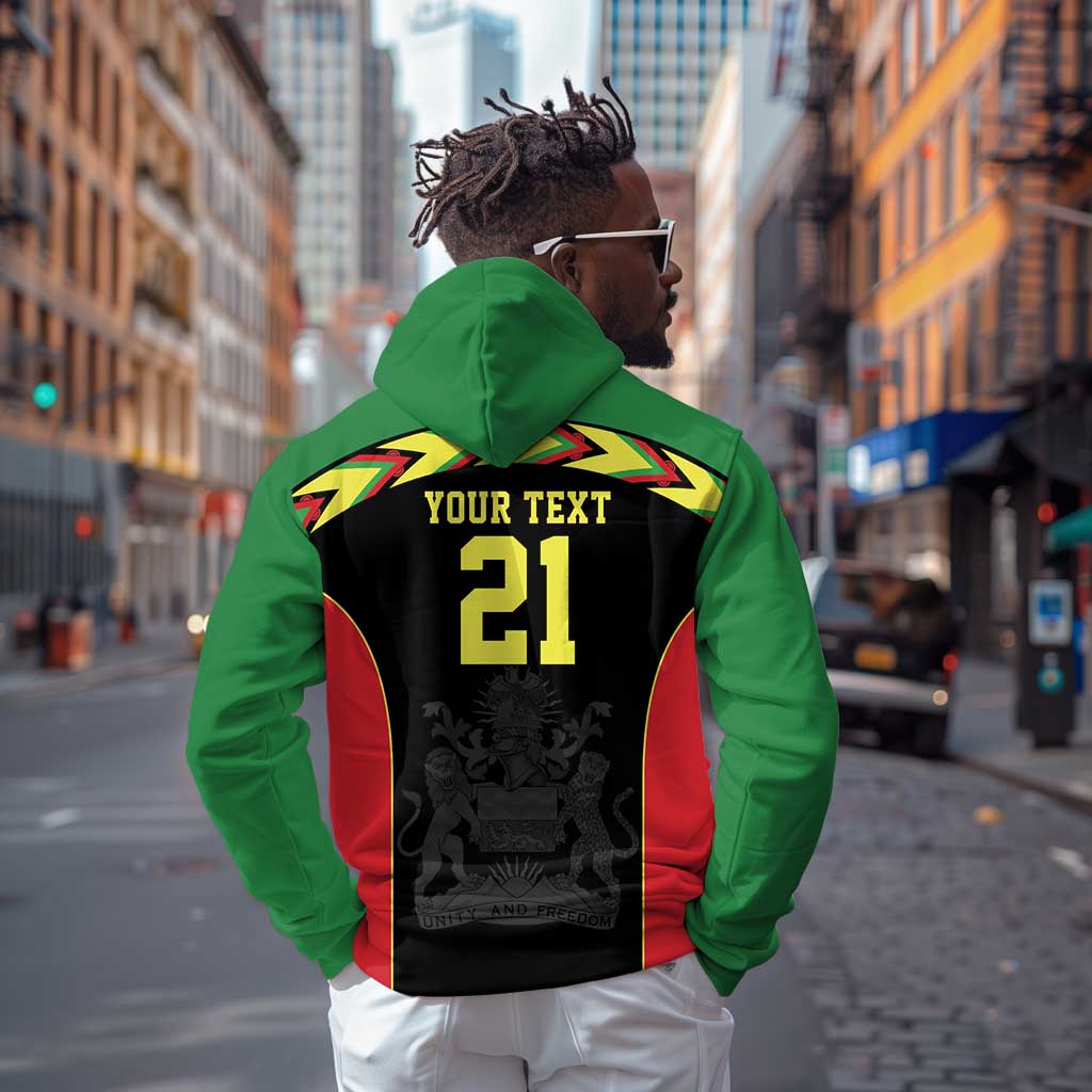 Custom Cricket Africa Malawi Zip Hoodie Malawi Chevron Pattern - African Pride