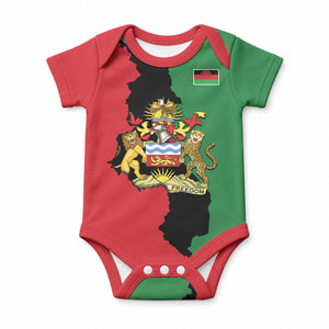 Malawi Flag Map Personalized Baby Onesie Simple Malawi Emblem Coat of Arms