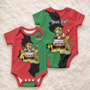 Malawi Flag Map Personalized Baby Onesie Simple Malawi Emblem Coat of Arms