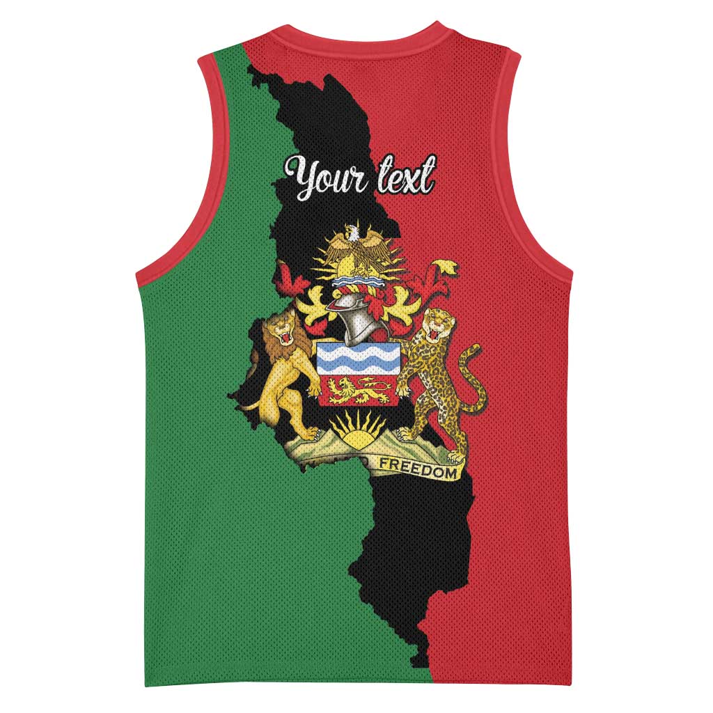 Malawi Flag Map Basketball Jersey Simple Malawi Emblem Coat of Arms LT9