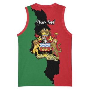 Malawi Flag Map Basketball Jersey Simple Malawi Emblem Coat of Arms LT9