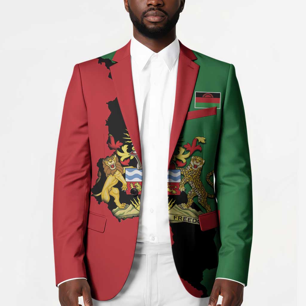 Personalized  Malawi Flag Map Blazer Simple Malawi Emblem Coat of Arms