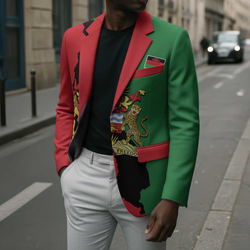 Personalized  Malawi Flag Map Blazer Simple Malawi Emblem Coat of Arms
