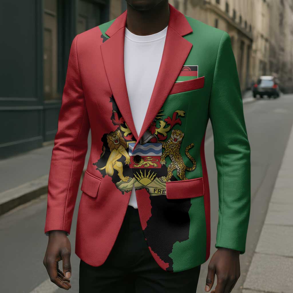 Personalized  Malawi Flag Map Blazer Simple Malawi Emblem Coat of Arms