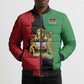 Personalized  Malawi Flag Map Bomber Puffer Jacket Simple Malawi Emblem Coat of Arms