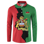 Malawi Flag Map Button Sweatshirt Simple Malawi Emblem Coat of Arms
