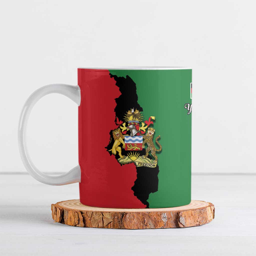 Personalized  Malawi Flag Map Ceramic Mug Simple Malawi Emblem Coat of Arms