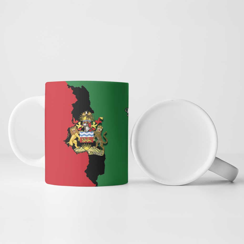 Personalized  Malawi Flag Map Ceramic Mug Simple Malawi Emblem Coat of Arms