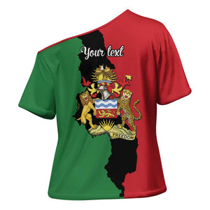 Personalized  Malawi Flag Map Cross Shoulder Shirt Simple Malawi Emblem Coat of Arms