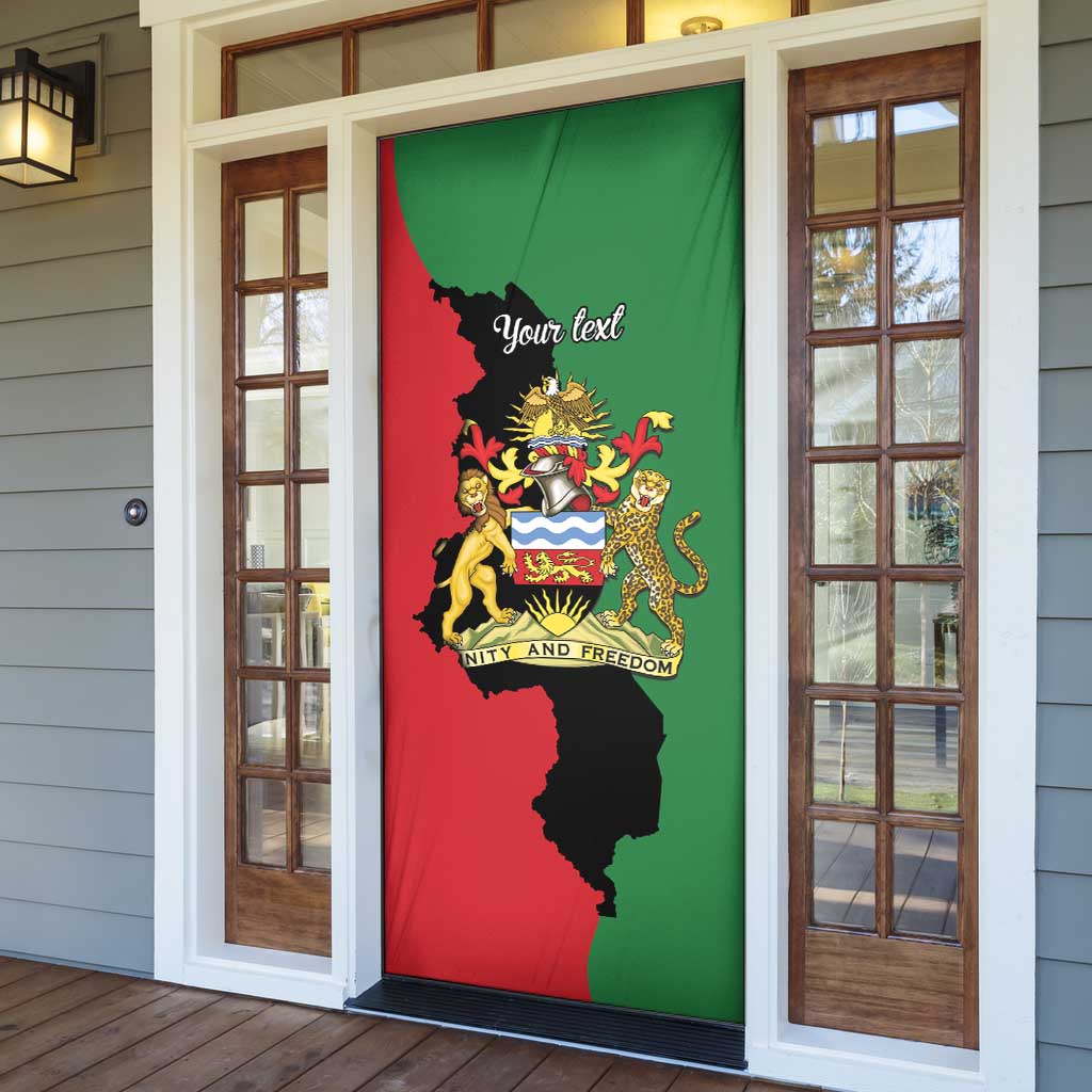Personalized  Malawi Flag Map Door Cover Simple Malawi Emblem Coat of Arms