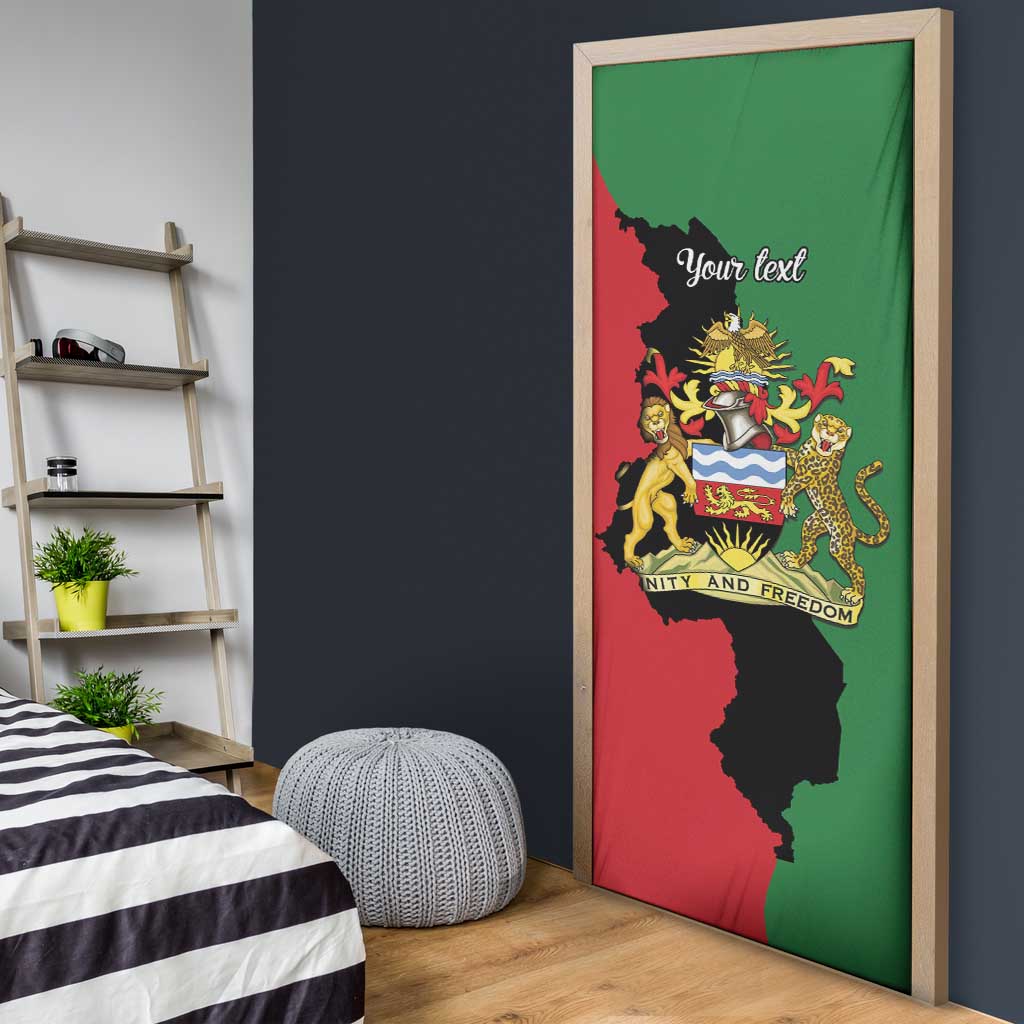Personalized  Malawi Flag Map Door Cover Simple Malawi Emblem Coat of Arms