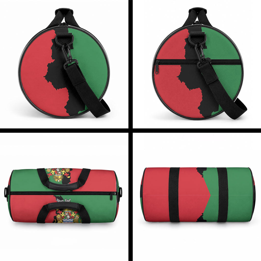 Malawi Flag Map Personalized Duffle Bag Simple Malawi Emblem Coat of Arms