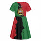 Malawi Flag Map Kid Short Sleeve Dress Simple Malawi Emblem Coat of Arms - African Pride