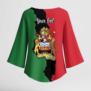 Personalized  Malawi Flag Map Kimono Sleeve Blouse Simple Malawi Emblem Coat of Arms