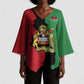 Personalized  Malawi Flag Map Kimono Sleeve Blouse Simple Malawi Emblem Coat of Arms