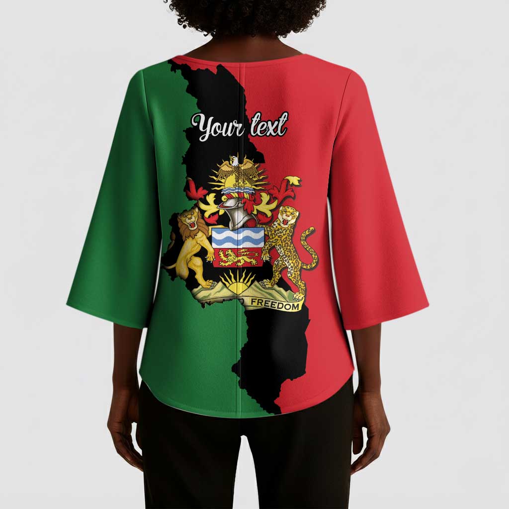 Personalized  Malawi Flag Map Kimono Sleeve Blouse Simple Malawi Emblem Coat of Arms