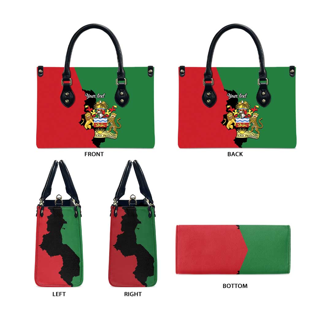 Personalized  Malawi Flag Map Leather Bag Simple Malawi Emblem Coat of Arms