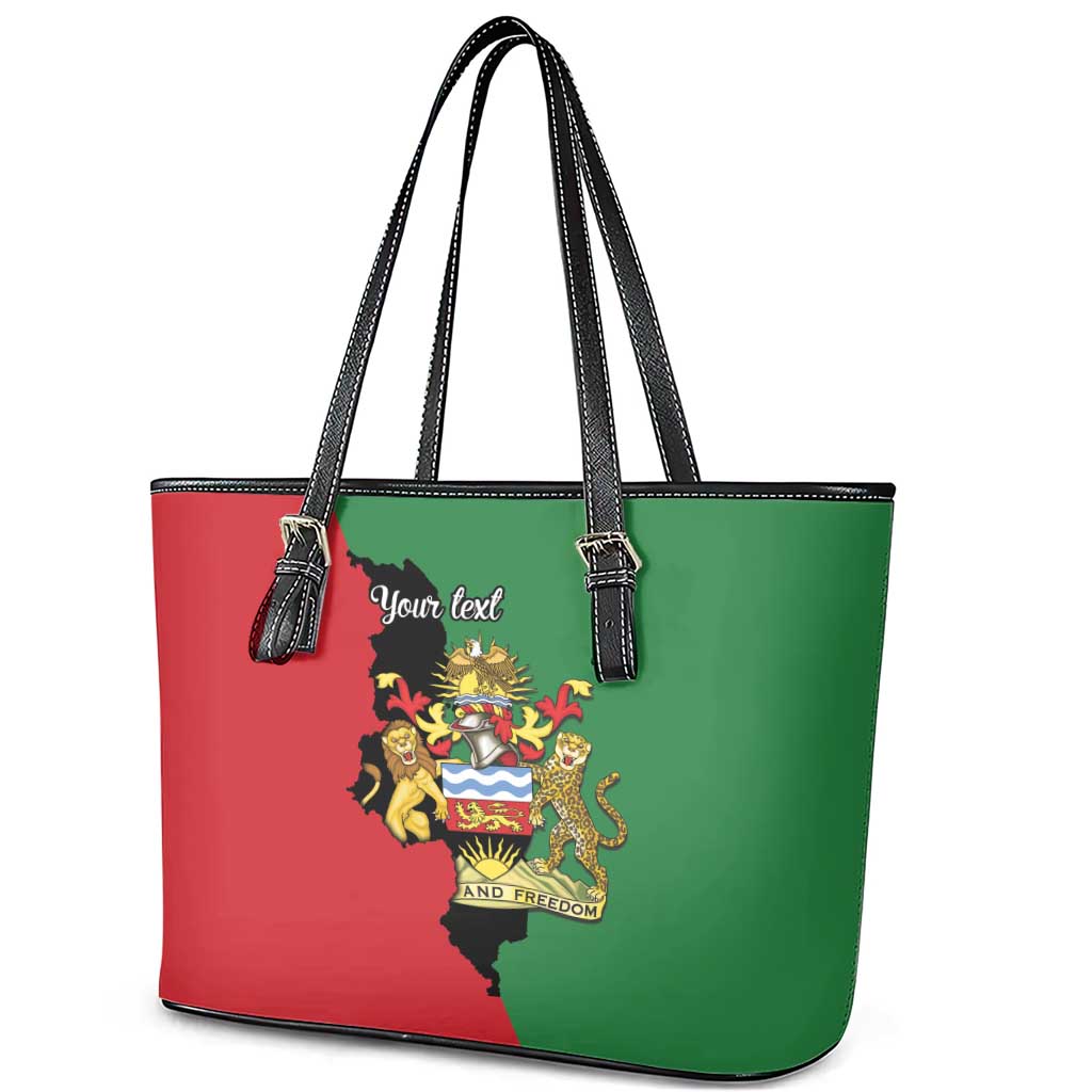 Malawi Flag Map Leather Tote Bag Simple Malawi Emblem Coat of Arms - African Pride