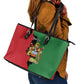 Malawi Flag Map Leather Tote Bag Simple Malawi Emblem Coat of Arms - African Pride