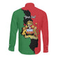 Malawi Flag Map Long Sleeve Button Shirt Simple Malawi Emblem Coat of Arms - African Pride