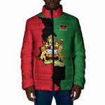 Personalized  Malawi Flag Map Padded Jacket Simple Malawi Emblem Coat of Arms