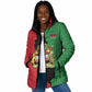 Personalized  Malawi Flag Map Padded Jacket Simple Malawi Emblem Coat of Arms