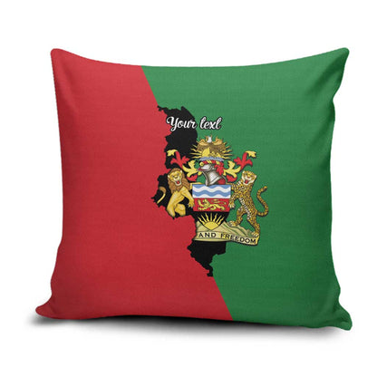 Personalized  Malawi Flag Map Pillow Cover Simple Malawi Emblem Coat of Arms