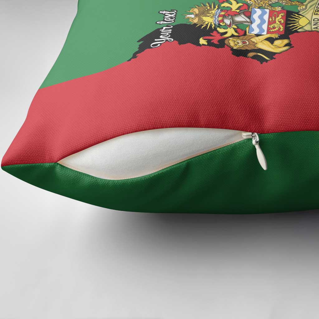 Personalized  Malawi Flag Map Pillow Cover Simple Malawi Emblem Coat of Arms