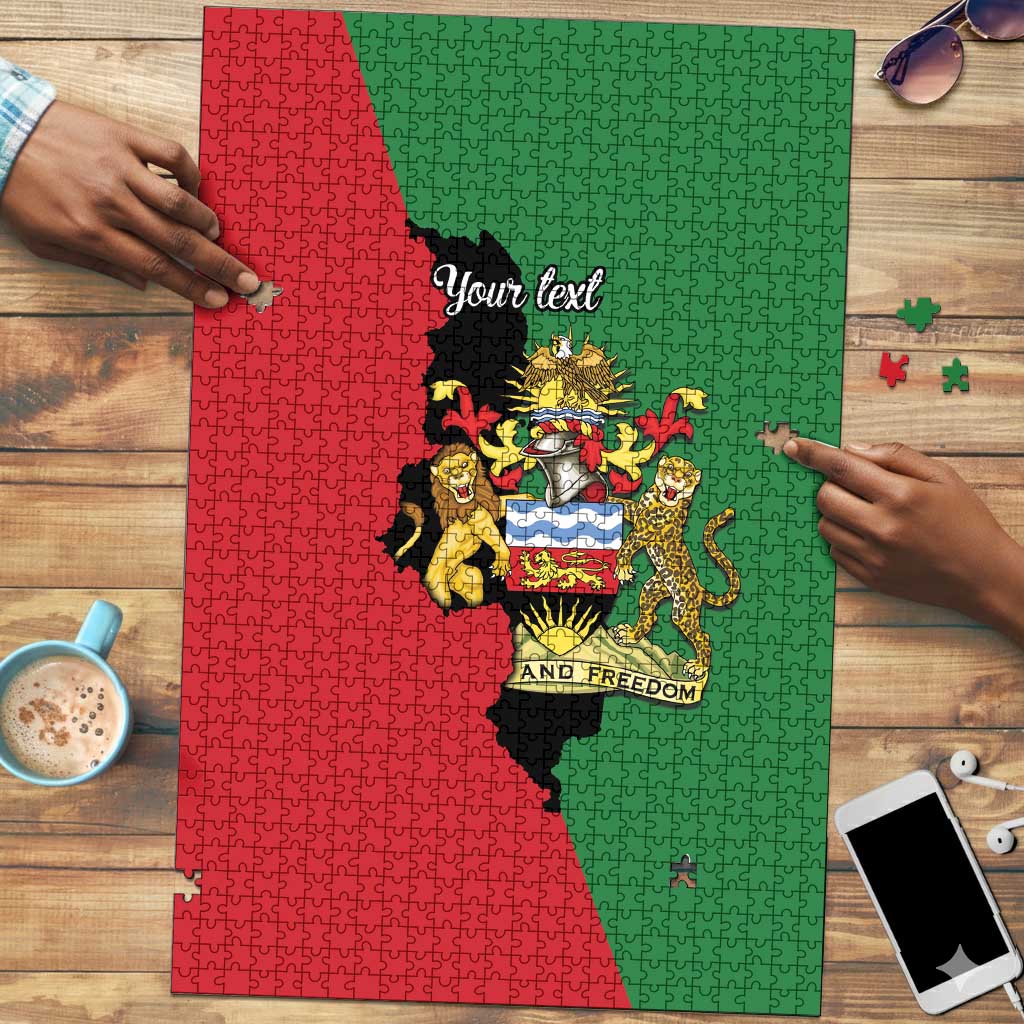 Personalized  Malawi Flag Map Puzzle Simple Malawi Emblem Coat of Arms